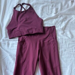 Girlfriend Collective Burgundy Pants & Top Set